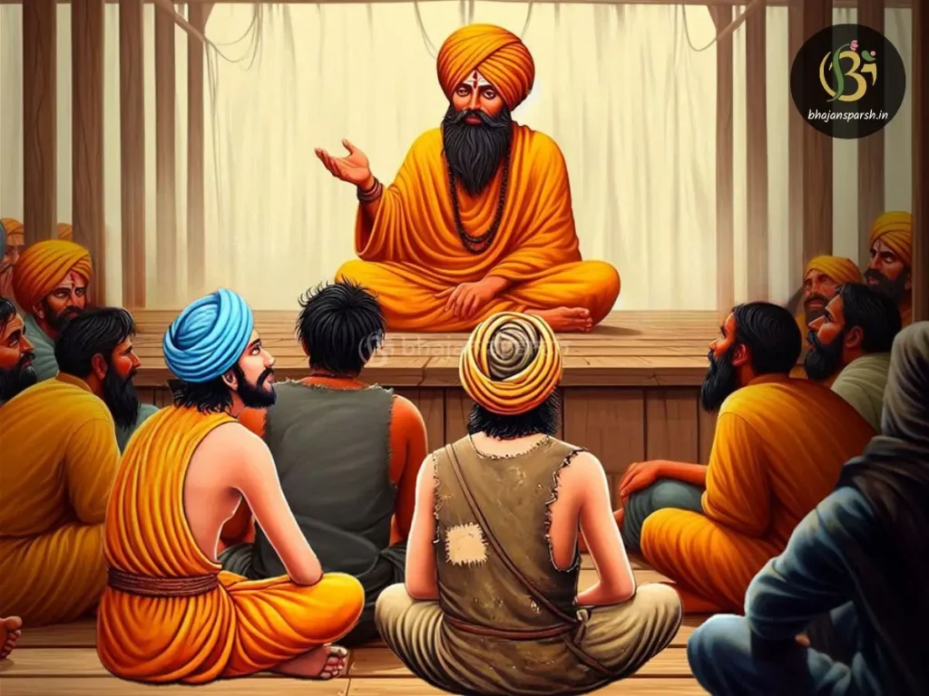 चोरी और लूट के लिए कुख्यात डकैत गोवर्धन पीछा करने वाली भीड़ से बचने के लिए भक्तों की भीड़ में कथा सुनते हुए छिपा बैठा है।