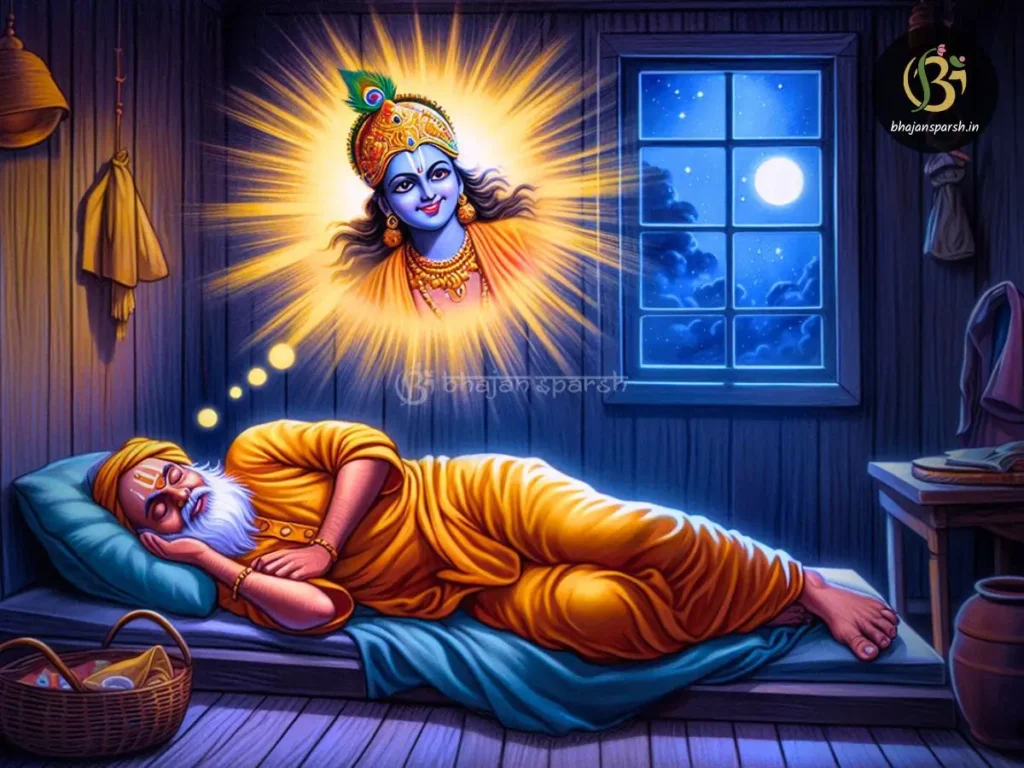 रात में शालिग्राम भगवान वैष्णव महात्मा के सपने में प्रकट हो रहे हैं।