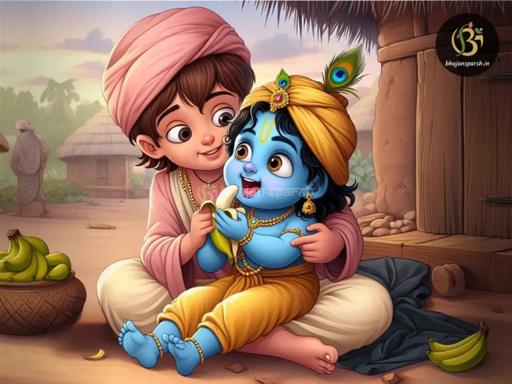 पंढरपुर में भगवान विठ्ठल को प्रेमपूर्वक गोद में बैठाए हुए महाराष्ट्र के भक्त चोखामेला का भक्ति चित्रण। यह चित्र उनके अटूट विश्वास और भक्ति को दर्शाता है और पंढरपुर भक्ति कथा का सुंदर उदाहरण है।