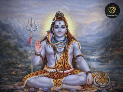 Shiva meditating in the Himalayas